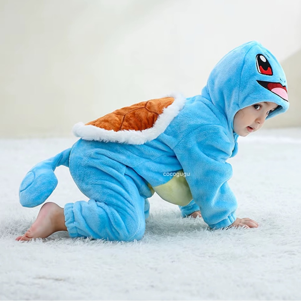 Pokemon Squirtle Baby Costume Overall Plush Onsie size 9M fits 5-11 Month baby